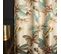 Rideau Tamisant 135 X 280 Cm Jacquard Editeur Motif Floral Papillons Bruns Satiné Fond Beige Nature