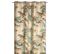 Rideau Tamisant 135 X 280 Cm Jacquard Editeur Motif Floral Papillons Bruns Satiné Fond Beige Nature