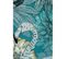 Rideau Tamisant 135 X 280 Cm à Oeillets Jacquard Editeur Motif Floral Flamant Rose Satiné Bleu