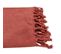 Fouta, Jeté De Lit, Plaid 100% Coton 120 X 150 Cm Franges Jacquard Motif Chevrons  Marsala Terracot