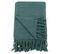 Fouta, Jeté De Lit, Plaid 100% Coton 120 X 150 Cm Franges Jacquard Motif Chevrons Ton Sur Ton Bleu