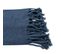 Fouta, Jeté De Lit, Plaid 100% Coton 120 X 150 Cm Franges Jacquard Motif Chevrons Ton Sur Ton Bleu