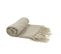 Fouta, Jeté De Lit, Plaid 100% Coton 120 X 150 Cm Avec Franges Jacquard Micromotif  Losanges Taupe