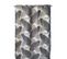 Rideau Tamisant 135 X 280 Cm à Oeillets Jacquard Editeur Motif Floral Palmes Satiné  Bleu Gris