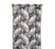 Rideau Tamisant 135 X 280 Cm à Oeillets Jacquard Editeur Motif Floral Palmes Satiné  Bleu Gris