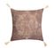 Housse De Coussin 40 X 40 Cm Imprimé Motif Ethnique Avec Pompons Marron