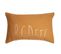 Housse De Coussin 100% Gaze De Coton 30 X 50 Cm Lettres Imprimés Jaune Moutarde Doré