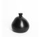 Vase Verre Recyclé 18 X 18 Cm Forme Boule Asymétrique Noir Mat