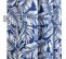 Rideau 135 X 240 Cm à Oeillets Polycoton Recyclé Feuilles De Palmier Imprimés Bleu