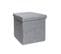 Pouf Coffre Pliant Rangement Avec Assise Couvercle Amovible 38 X 38 X 38 Cm Chambray Gris Clair