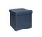 Pouf Coffre Pliant Rangement Avec Assise Couvercle Amovible 38 X 38 X 38 Cm Chambray Bleu