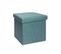 Pouf Coffre Pliant Rangement Avec Assise Couvercle Amovible 38 X 38 X 38 Cm Chambray Vert Pétrole