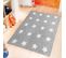 Tapis Enfant 120x170 Fait Main En Coton Gris Motif Géométrique Etoile