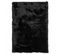 Tapis Shaggy 160x230 Rectangle Fait Main Noir Motif Uni Sg Fin