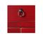 Armoire 4 Portes, 3 Tiroirs Rouge Meuble Chinois - Pekin