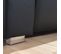 Lit Double 140 X 190 Cm En Simili Noir Et Métal + Sommier Fixe - Eden