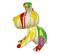 Statue Chien Assis Avec Coulures Jaune Et Rouge H28 Cm - Snoop Drips