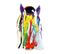 Statue Rhinocéros Avec Coulures Multicolores H24 Cm - Rhino Drips 02