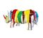 Statue Rhinocéros Avec Coulures Multicolores H24 Cm - Rhino Drips 02
