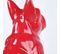 Statue Chien Boston Terrier Assis Rouge Laquée H22 Cm - Haru