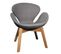 Fauteuil Design Scandinave Tissu Gris Anthracite - Elyt