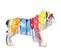 Statue Chien Avec Coulures Peintures Multicolores H38 Cm - Bulldog 03