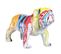 Statue Chien Avec Coulures Peintures Multicolores H38 Cm - Bulldog 03