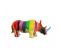 Statue Rhinocéros Avec Coulures Multicolores H24 Cm - Rhino Drips 01