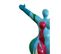 Statue Femme Bras Levés Coulures Bleu / Rouge H34 Cm - Lady Drips 01