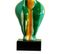 Statue Femme Bras Levés Coulures Vert / Orange H34 Cm - Lady Drips 02