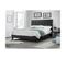 Lit Double 140 X 190 Cm En Simili Noir + Sommier Fixe - Pandora