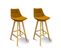 Lot 2 Tabourets De Bar Jaune Style Scandinave - Wendy