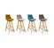 Lot 2 Tabourets De Bar Jaune Style Scandinave - Wendy