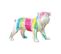 Sculpture Chien Bulldog Blanc Décor Peinture Multicolore - Color Dog