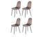 Lot De 4 Chaises Velours Marron - Biba