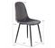 Lot De 4 Chaises En Velours Gris Foncé Et Pieds Métal Noir - Biba