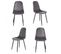 Lot De 4 Chaises En Velours Gris Foncé Et Pieds Métal Noir - Biba