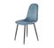 Lot De 4 Chaises Scandinave Velours Bleu Et Pieds Métal Noir - Biba