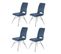 Lot De 4 Chaises Velours Bleu Marine - Bella