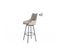 Lot De 2 Chaises Hautes De Bar Tissu Beige Et Taupe - Roy