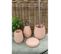 Set 4 Accessoires Salle De Bain Rose - Sara