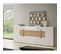 Buffet 195 Cm 3 Portes Blanc Laqué Décor Chêne Clair Et LED - Alexiane