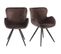 Lot De 2 Chaises Style Scandinave Velours Marron Et Métal Noir - Lotus