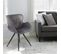 Lot De 2 Chaises Velours Gris Et Pieds Métal Noir Design Scandinave - Lotus