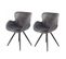 Lot De 2 Chaises Velours Gris Et Pieds Métal Noir Design Scandinave - Lotus