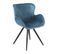 Lot De 2 Chaises Velours Bleu Et Pieds Métal Noir - Design Scandinave - Lotus