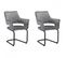 Lot De 2 Chaises Tissu Gris Clair Et Piétement En Métal Noir - Rio