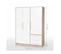 Armoire Dressing 145 Cm 3 Portes Blanc Décor Chêne Clair - Faro