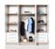 Armoire Dressing 207 Cm 4 Portes Blanc Décor Chêne Clair - Faro