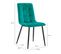 Lot De 2 Chaises Matelassées En Velours Vert Pied Métal Noir - Louise